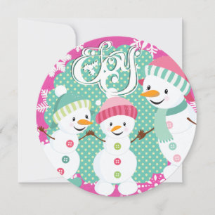 Tarjeta Festiva Vacaciones de invierno de Snowman Joy
