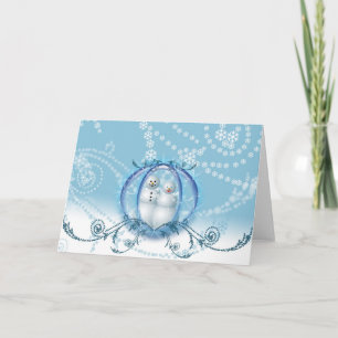 Tarjeta Festiva Vacaciones de invierno de Snowman Nochebuena de ni