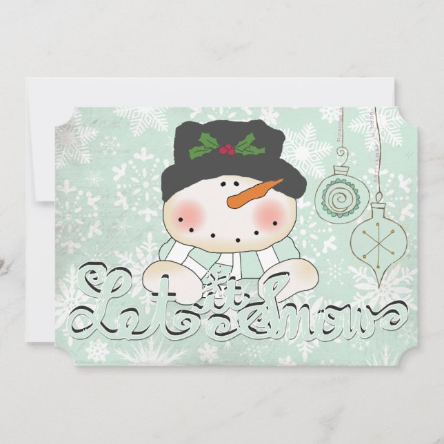 Tarjeta Festiva Vacaciones de los Navidades de nieve que dejan pas (Anverso)