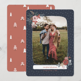 Tarjeta Festiva Vacaciones de los primeros Navidades casados en in