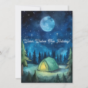 Tarjeta Festiva Vacaciones de Navidades de árboles de pino Starry 
