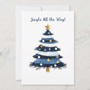 Tarjeta Festiva Vacaciones de Navidades de árboles de pino Starry 