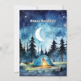 Tarjeta Festiva Vacaciones de Navidades de árboles de pino Starry 