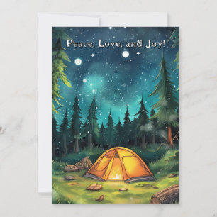 Tarjeta Festiva Vacaciones de Navidades de árboles de pino Starry 