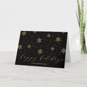 Tarjeta Festiva Vacaciones de Navidades de empresas con copos de n