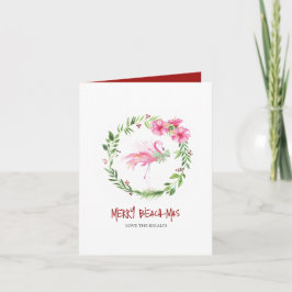 Tarjeta Festiva Vacaciones de Navidades de Florida Beach Tropical 