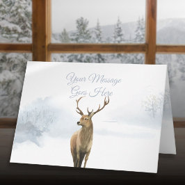 Tarjeta Festiva Vacaciones de Navidades de Invierno Elegante Stag