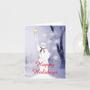 Tarjeta Festiva Vacaciones de Navidades de nieve de Estados Unidos