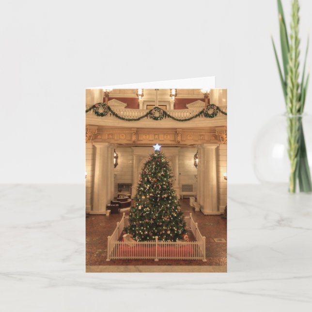 Tarjeta Festiva Vacaciones de Navidades en el Capitolio Estatal de (Anverso)