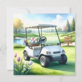 Tarjeta Festiva Vacaciones de Pascua de Golf en campo de golf