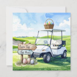 Tarjeta Festiva Vacaciones de Pascua de Golf en campo de golf