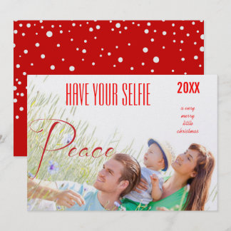 Tarjeta Festiva Vacaciones de paz tengan su selfie y muy moro