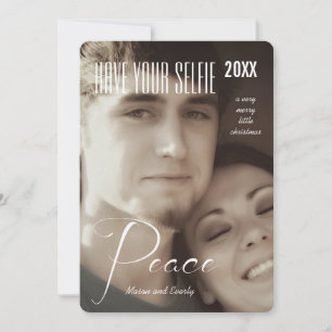 Tarjeta Festiva Vacaciones de paz tengan su selfie y muy moro