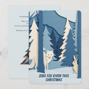 Tarjeta Festiva Vacaciones de recorte de papel Sarcástico plano