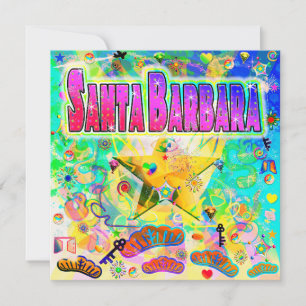 Tarjeta Festiva Vacaciones de Santa Mónica de amigos tropicales