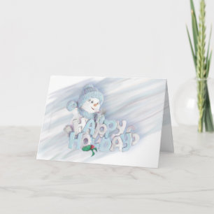 Tarjeta Festiva Vacaciones de Snowman