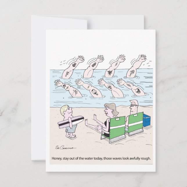 Tarjeta Festiva Vacaciones de verano de olas duras (Anverso)