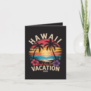 Tarjeta Festiva Vacaciones de verano en la playa de Hawái 2026