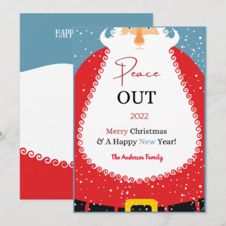 Tarjeta Festiva Vacaciones divertidas de Navidades de Santa Mask P