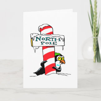 Tarjeta Festiva Vacaciones en el Polo Norte Real de los Navidades 