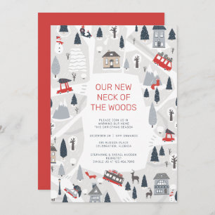 Tarjeta Festiva Vacaciones en Navidades de la ciudad en calentamie