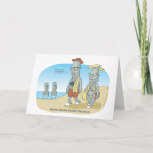 Tarjeta Festiva Vacaciones familiares en Isla de Pascua