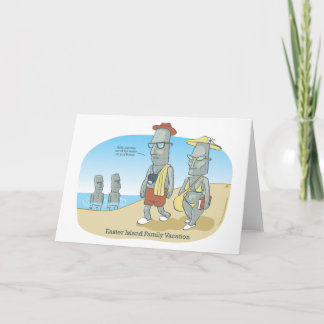 Tarjeta Festiva Vacaciones familiares en Isla de Pascua