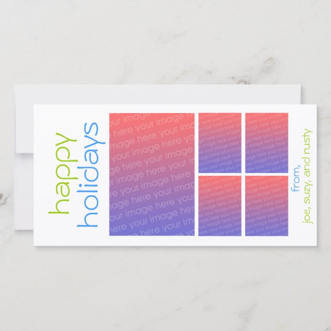 Tarjeta Festiva vacaciones felices (Anverso)