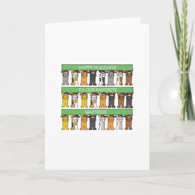 Tarjeta Festiva Vacaciones felices de camarera (Anverso)