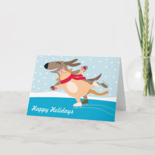 Tarjeta Festiva Vacaciones felices de hielo para perros y gatos