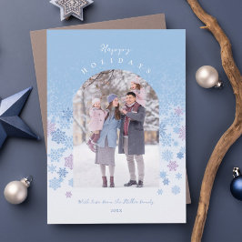 Tarjeta Festiva Vacaciones felices de invierno moderno con copas d