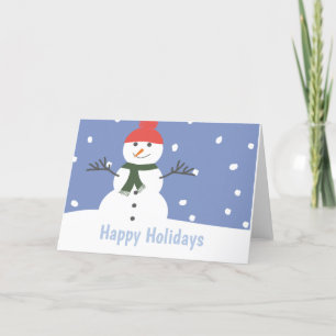Tarjeta Festiva Vacaciones felices de Snowman