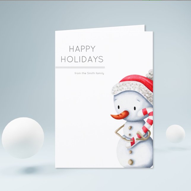 Tarjeta Festiva Vacaciones felices de Snowman de los Navidades de  (Subido por el creador)