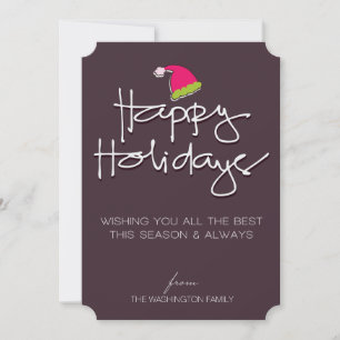 Tarjeta Festiva vacaciones felices escritas a mano