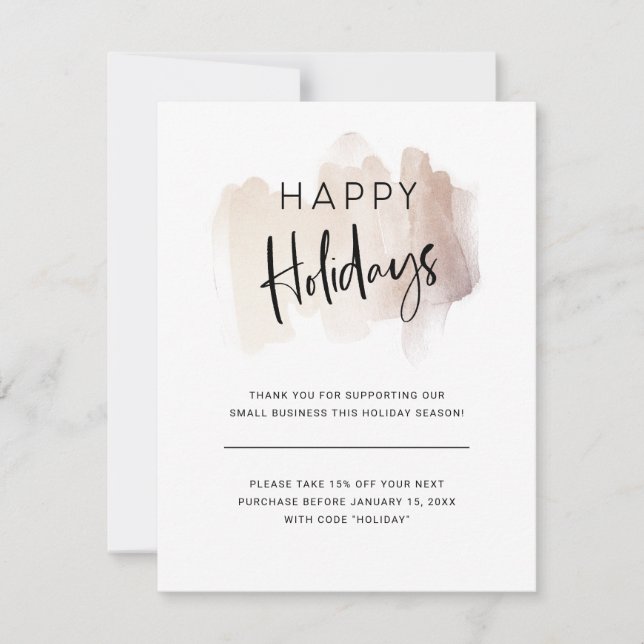 Tarjeta Festiva Vacaciones felices y modernas de tu pequeño negoci (Anverso)