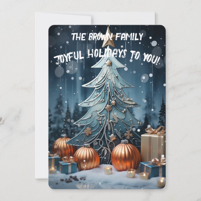 Tarjeta Festiva Vacaciones forestales encantadas (Anverso)