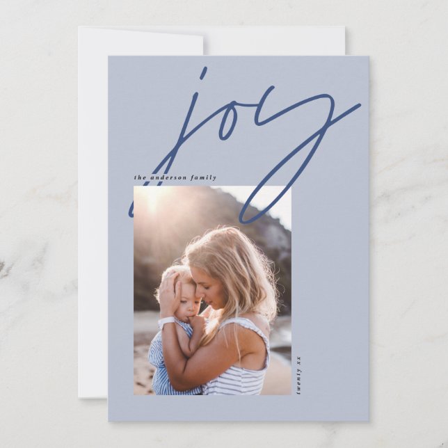 Tarjeta Festiva vacaciones modernas de alegría por la caligrafía m (Anverso)