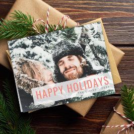 Tarjeta Festiva Vacaciones modernas | Foto de pareja de Navidades 