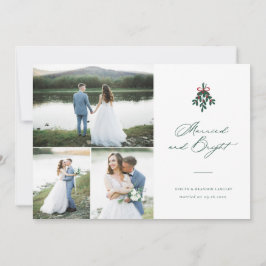 Tarjeta Festiva Vacaciones multifotográficas casadas y brillantes
