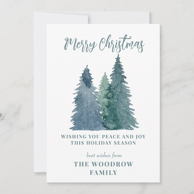 Tarjeta Festiva Vacaciones navideñas navideñas de la nieve de los  (Anverso)