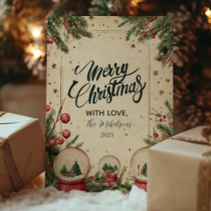 Tarjeta Festiva Vacaciones rusas en el mundo de la nieve