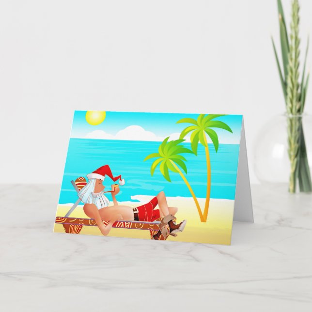 Tarjeta Festiva vacaciones santa claus (Anverso)