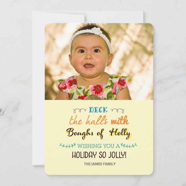 Tarjeta Festiva vacaciones tan alegres (Anverso)