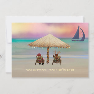 Tarjeta Festiva Vacaciones veraniegas en Isla Tropical de Renos Sa