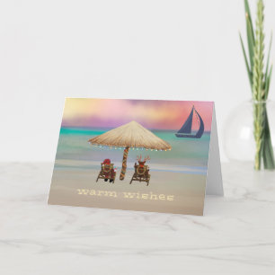 Tarjeta Festiva Vacaciones veraniegas en Isla Tropical de Renos Sa