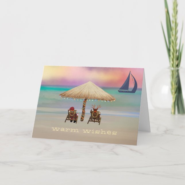 Tarjeta Festiva Vacaciones veraniegas en Isla Tropical de Renos Sa (Anverso)