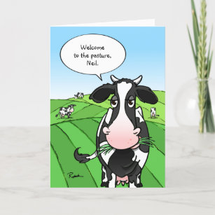 Tarjeta Festiva Vacas para pastorear la divertida jubilación