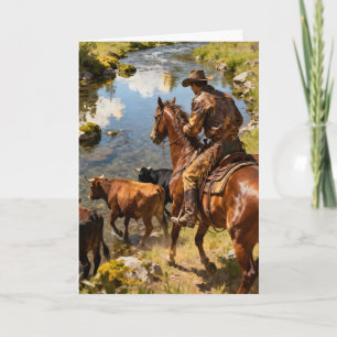 Tarjeta Festiva Vadeando el arroyo Día del Padre
