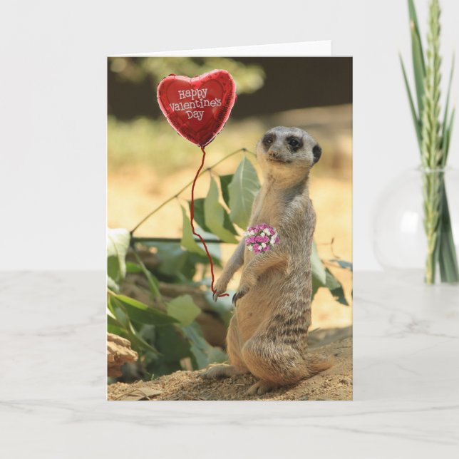 Tarjeta Festiva Valantine Meerkat 2 (Anverso)