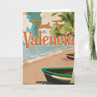 Tarjeta Festiva Valencia, España Poster de vacaciones de época